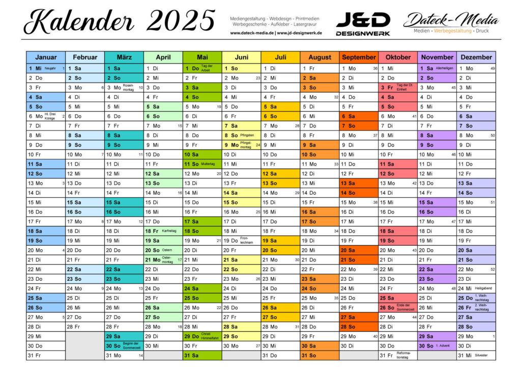 Kalender 2025 PDF