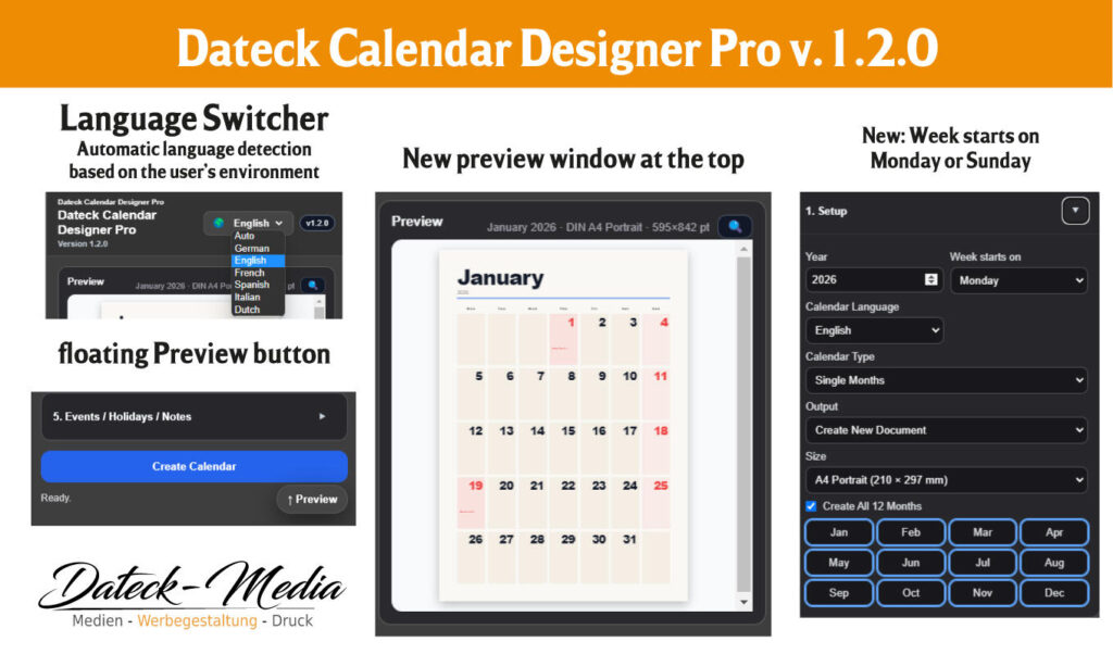 Dateck Calendar Designer Pro