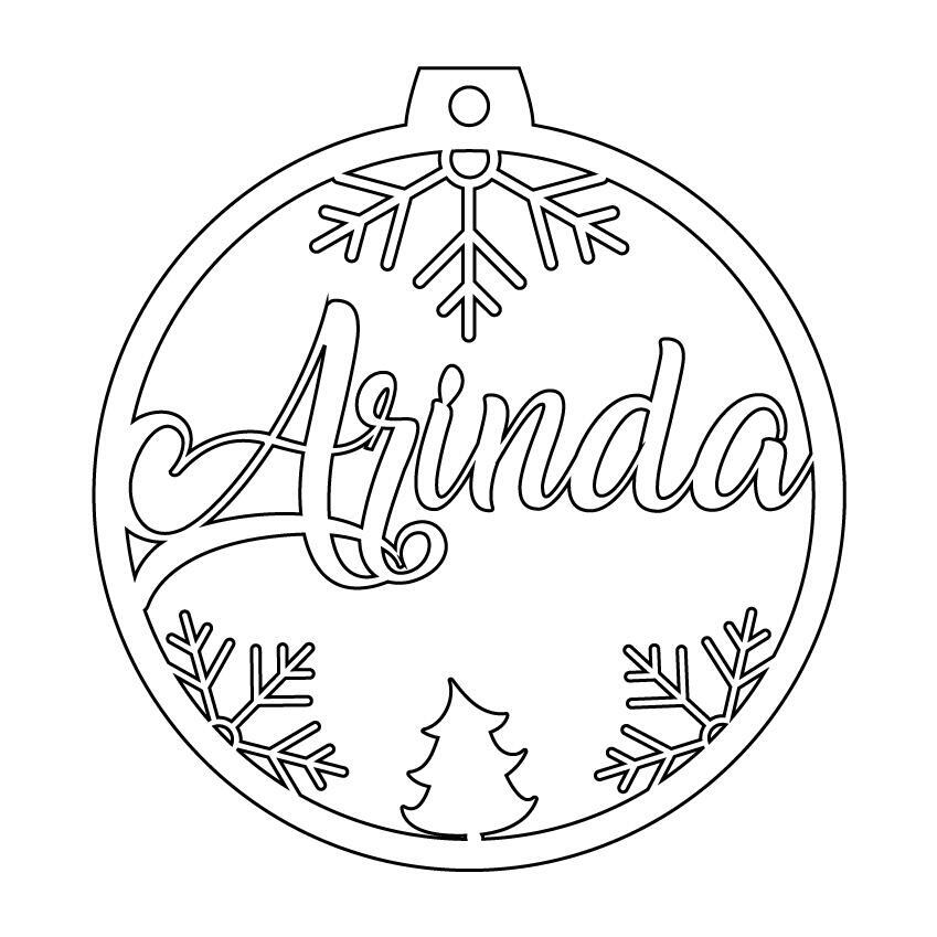 Personalisierte Laserdatei "Arinda" Weihnachtsschmuck