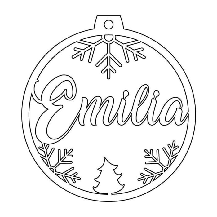 Personalisierte Laserdatei "Emilia" Weihnachtsschmuck
