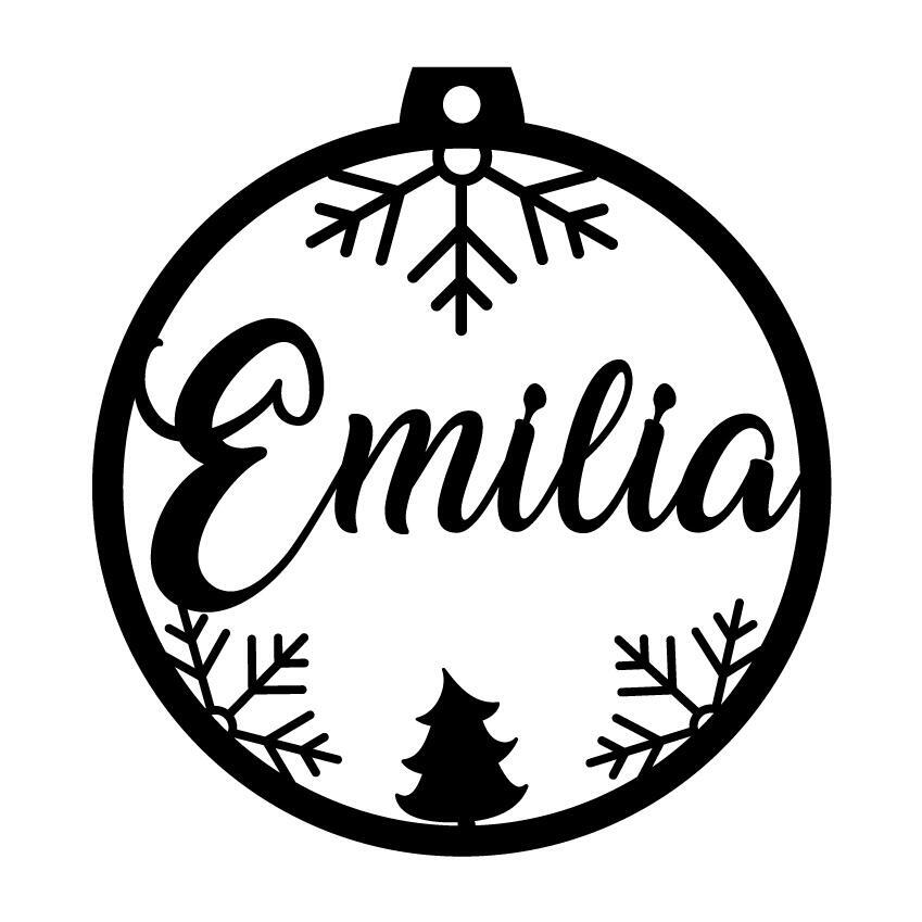 Personalisierte Laserdatei "Emilia" Weihnachtsschmuck – Bild 2