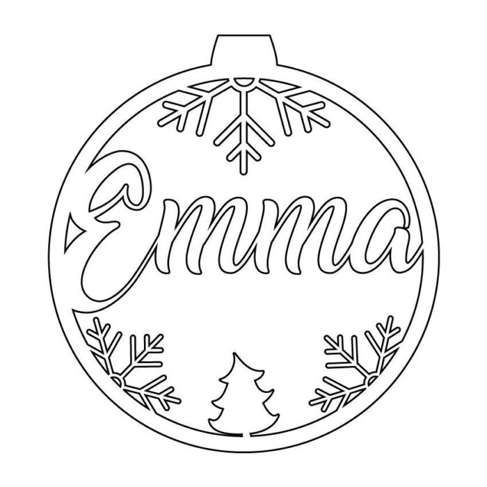 Personalisierte Laserdatei " Emma " Weihnachtsschmuck