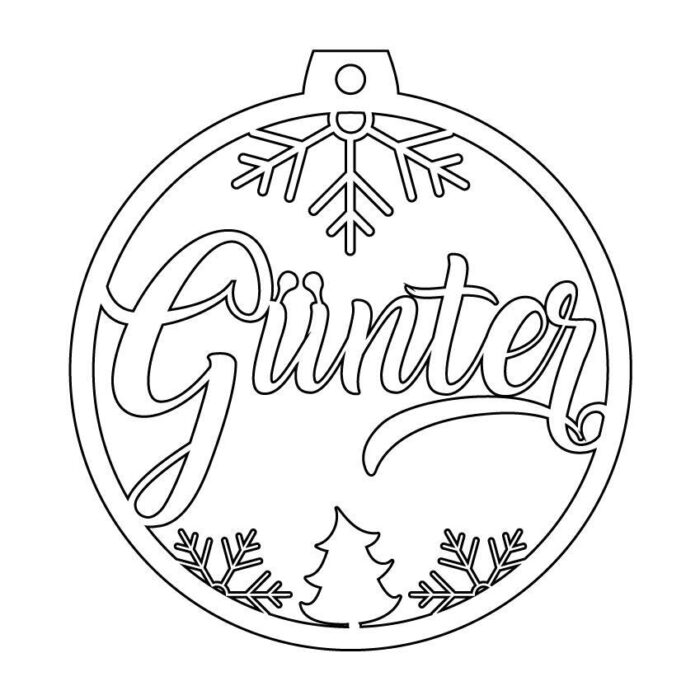 Personalisierte Laserdatei "Günter" Weihnachtsschmuck