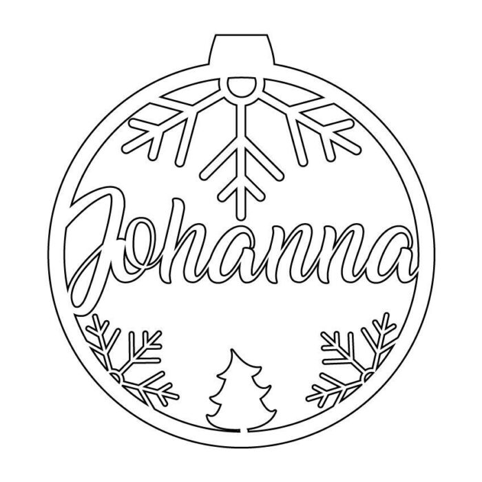 Personalisierte Laserdatei "Johanna" Weihnachtsschmuck