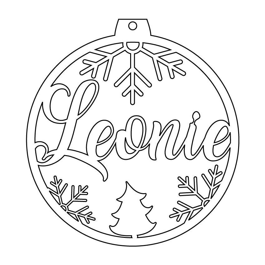 Personalisierte Laserdatei "Leonie" Weihnachtsschmuck - Baumschmuck
