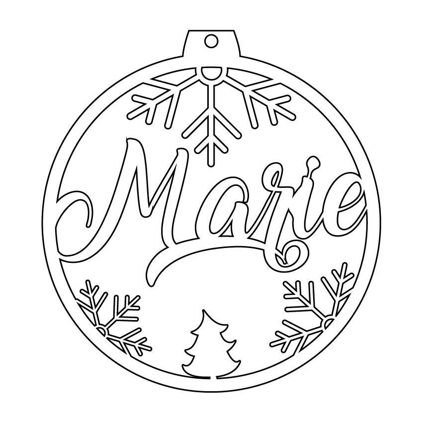 Personalisierte Laserdatei " Marie " Weihnachtsschmuck