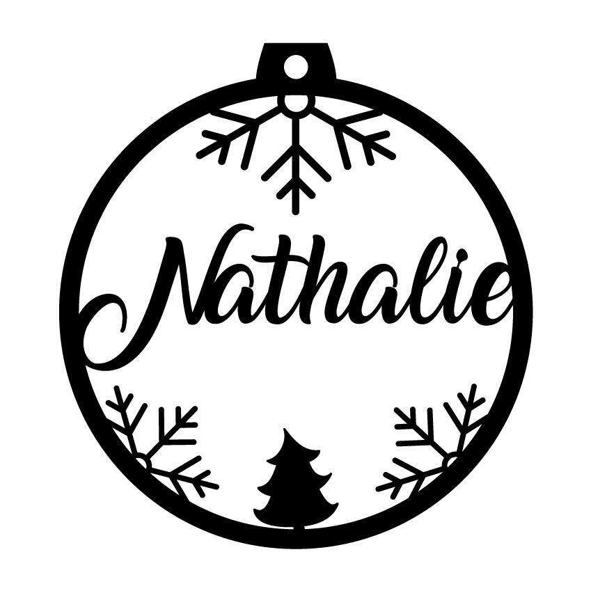 Personalisierte Laserdatei "Nathalie" Weihnachtsschmuck – Bild 2