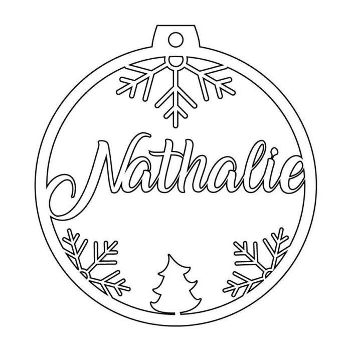 Personalisierte Laserdatei "Nathalie" Weihnachtsschmuck