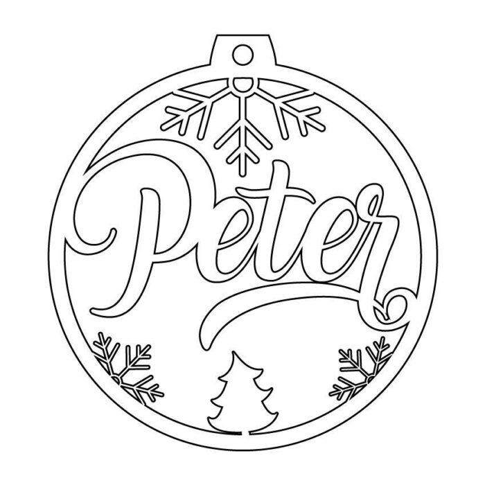 Personalisierte Laserdatei "Peter" Weihnachtsschmuck