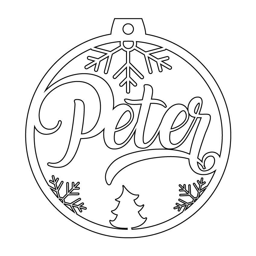 Personalisierte Laserdatei "Peter" Weihnachtsschmuck