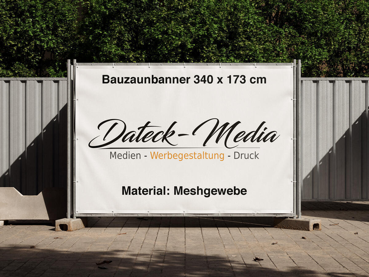 Bauzaunbanner 340 x 173 cm - Meshgewebe
