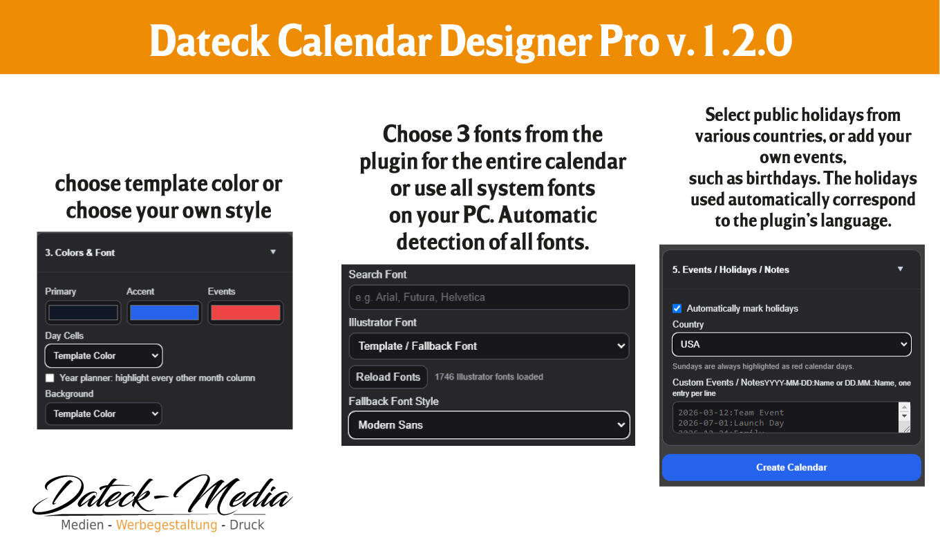 Dateck Calendar Designer Pro – Bild 3