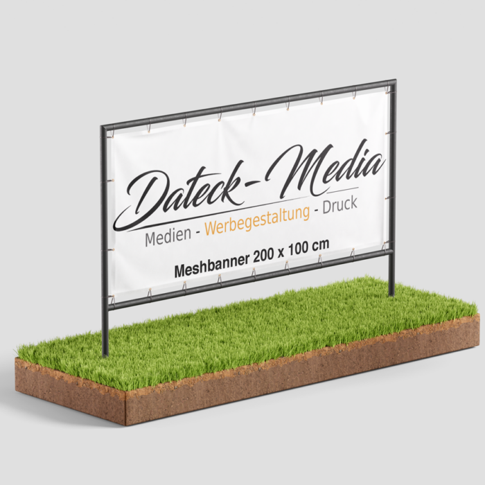 Meshbanner 200 x 100 cm – wetterfest, winddurchlässig & B1-zertifiziert