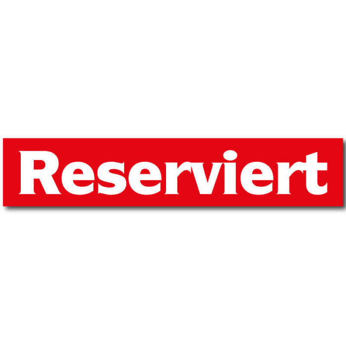Reserviert-Aufkleber 40 x 8 cm – PET-Folie weiß matt, statisch haftend