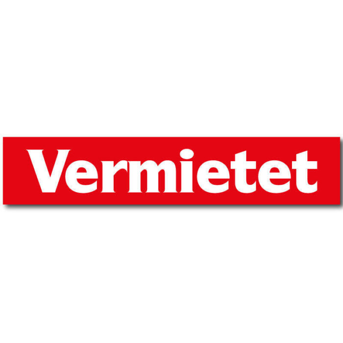 Vermietet-Überleger 40 x 8 cm – PET-Folie weiß matt, statisch haftend